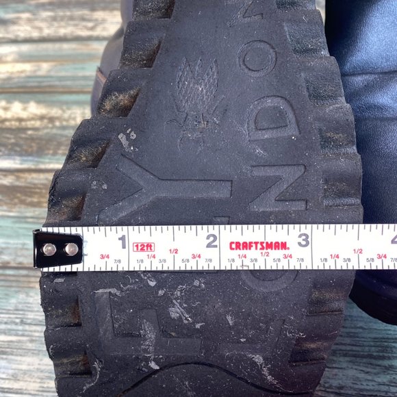 Fly London Yoxi Womens Ankle Bootie Size 8.5-9 Blue Leather Wedge Heel Zip Up - Picture 9 of 12